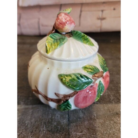 Omnibus japan ceramic white Apple container branch - Picture 6 of 8